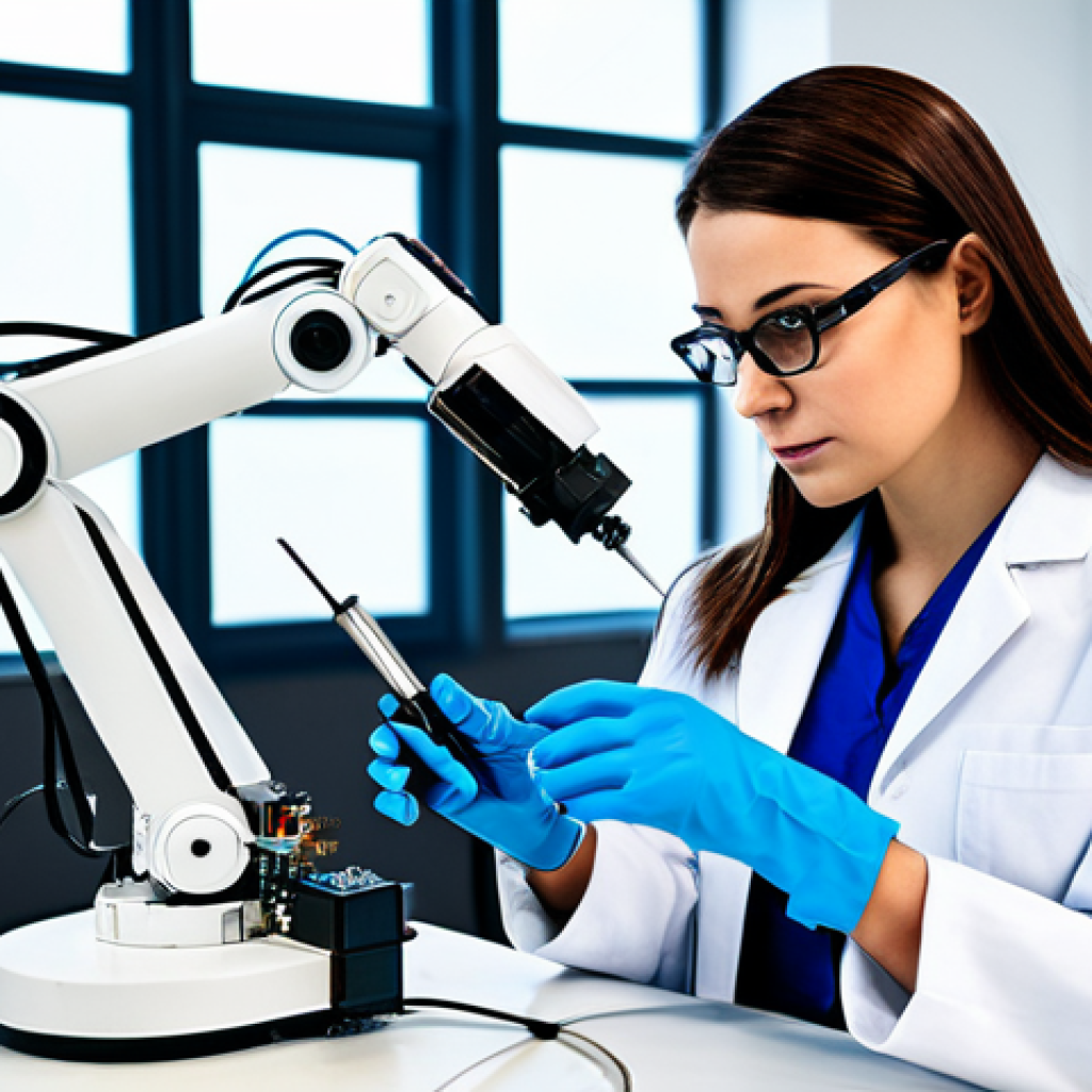 기계공학 동역학 - Robotics Engineer**
"A professional female robotics engineer in a clean, modern laboratory, fully c...