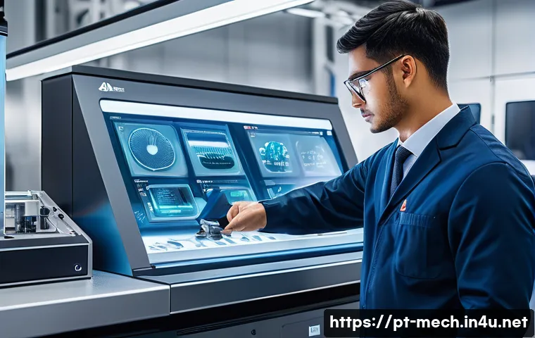 기계공학 기계기술혁신 - A futuristic aerospace engineering laboratory showcasing advanced titanium alloy components being te...