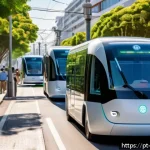 Home 18 기계공학 차량공학 - A modern Brazilian city street scene featuring various electric vehicles in motion and parked, inclu...